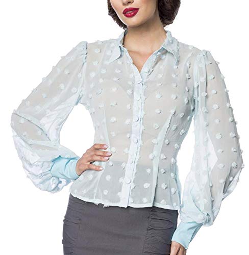 Belsira Vintage-Bluse Langarm transparentem Effektstoff L von Belsira