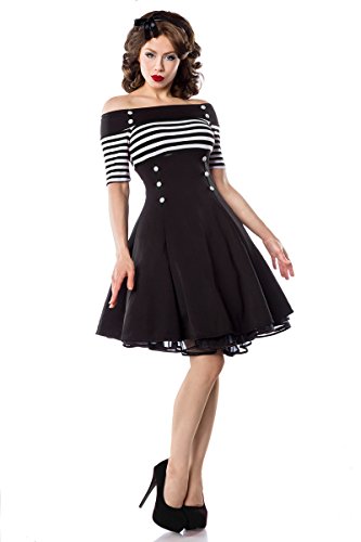 Belsira - Vintage-Kleid - schwarz/weiß/dots - L von Belsira