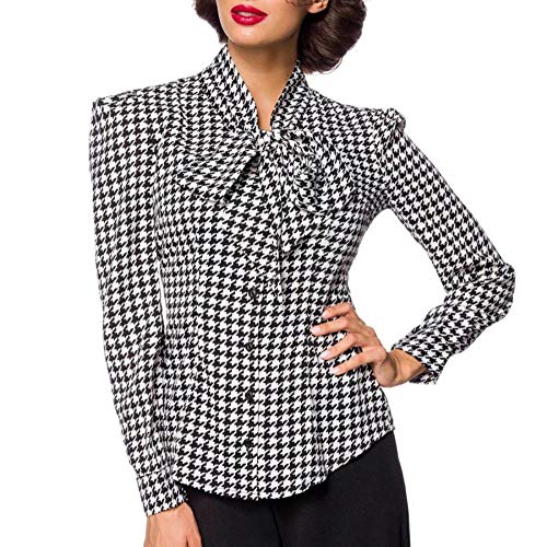 Belsira Vintage-Schluppenbluse Frauen Bluse weiß/schwarz L von Belsira