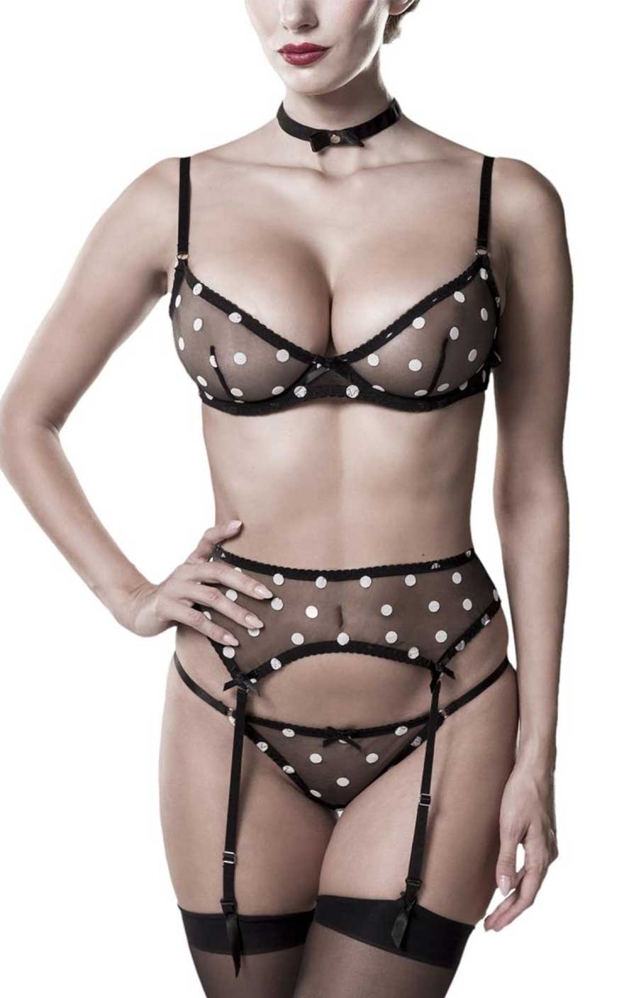 Dessous Set Polkadot Queen #L von Belsira