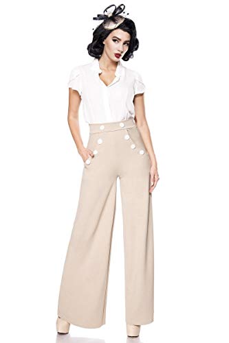 Marlene Hose mit hohem Bund,Beige,3XL von Belsira