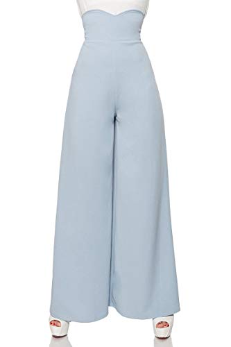 Marlenehose mit hohem Bund 50074 - eleganter Retro-Look von Belsira (XL, Blau) von Belsira