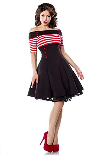 Vintage-Kleid, Größe:L Schwarz/Rot/Weiß von Belsira