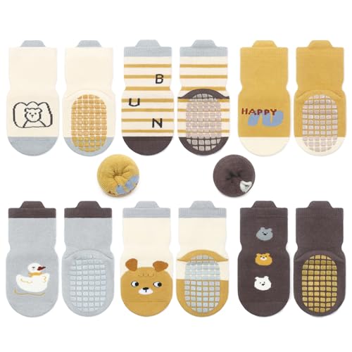 Belsmi Baby Mädchen Jungen Socken Anti Rutsch Dicke Winter Warm Lang kniehohe Strumpf Röhrensocken Manschette Baumwolle (DE/NL/SE/PL, Alter, 6 Monate, 12 Monate, Stil K) von Belsmi