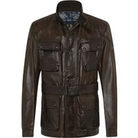 Belstaff Lederjacke Trialmaster Panther mit Stehkragen und Gürtel in 56 von Belstaff