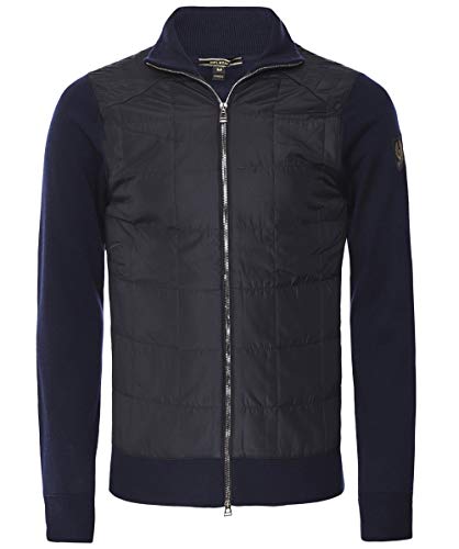 Belstaff Herren Gesteppte Front Neue Kelby Strickjacke Marine XXL von Belstaff