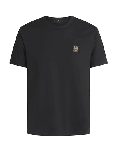 Belstaff Herren T-Shirt Schwarz L Phoenix-Patch Baumwolle Rundhalsausschnitt Kurzarm Slim Passform Sommer Freizeit & Outdoor von Belstaff