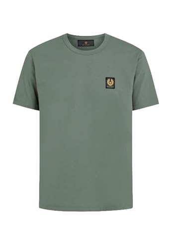 Belstaff Klassisches T-Shirt Rundhalsausschnitt Grün P24, Mineral Green, Small von Belstaff