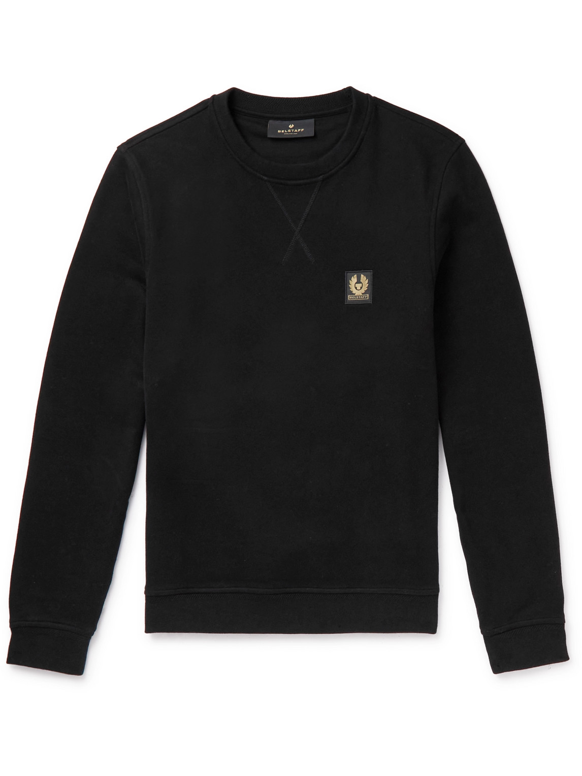 Belstaff - Logo-Appliquéd Garment-Dyed Cotton-Jersey Sweatshirt - Men - Black - XL von Belstaff