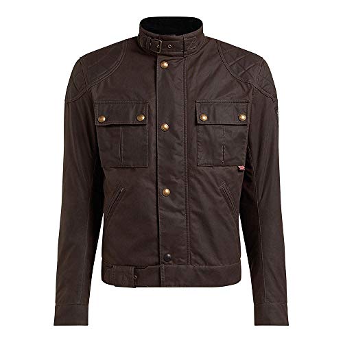 Belstaff Motorradjacke mit Protektoren Motorrad Jacke Brooklands 2.0 Textiljacke braun XL, Herren, Chopper/Cruiser, Ganzjährig, Baumwolle von Belstaff