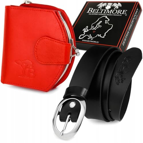 Beltimore Damen Leder Geldbörse Gürtel Set von Beltimore
