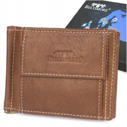 Beltimore Herren Leder Geldbörse klein braun mit Geldscheinfach RFID von Beltimore