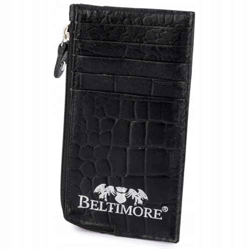Beltimore – Schlanke Geldbörse aus schwarzem Krokoleder von Beltimore
