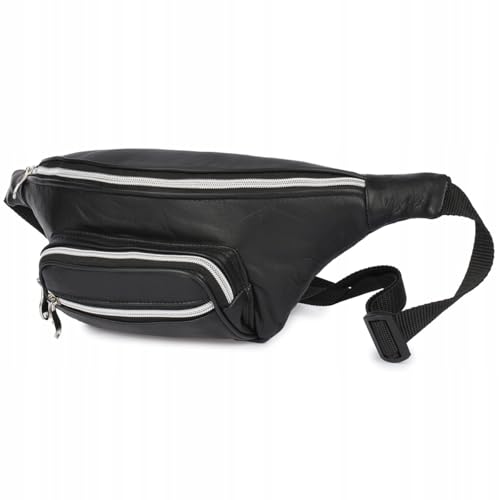 Herren Leder Hüfttasche, Hüfttasche, Naturleder Hüfttasche, Schwarz von BELTIMORE