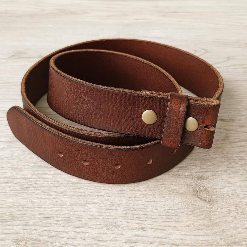 Vintage Style Braun Leder Gürtel Austauschbare Schnalle, Vollnarbenleder Vintage Style Braun Leder Gürtel Austauschbare Schnalle, Vollnarbenleder von BeltsBucklesBolos