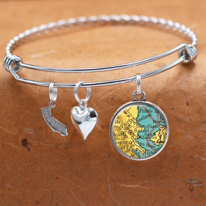 California Karte Armband/Rafael San Anselm Ca Bettelarmband Vintage Schmuck Brautjungfer Geburtstag Graduierung Geschenke Für Sie von BelugaHomeStudio