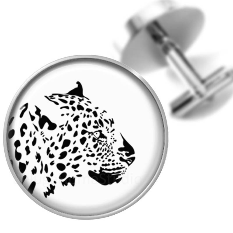 Leopard Tier Cufflinks Manschettenknöpfe Schwarz Weiß Für Trauzeugen Hochzeit Party Väter Männer von BelugaHomeStudio