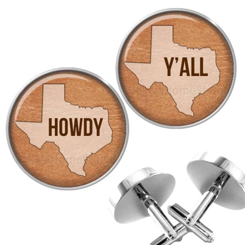 Manschette Links Hallo Ihr Staatliche Karten Texas Manschettenknöpfe Für Hochzeiten-Jubiläen-Besondere Anlässe Grooms Groomsmen von BelugaHomeStudio