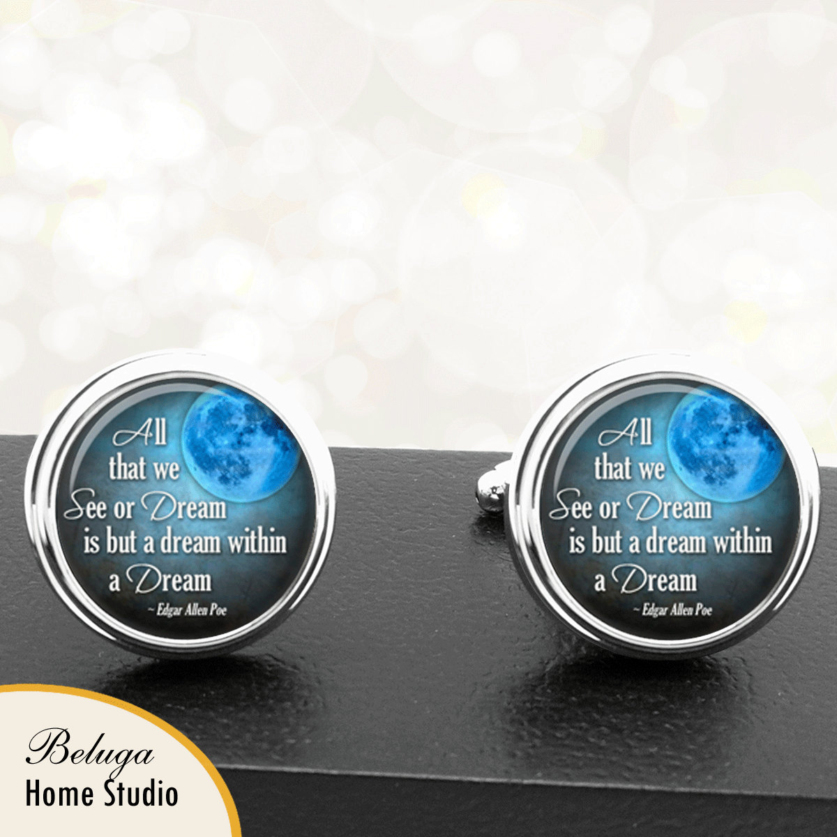 Manschettenknöpfe A Traum Innerhalb Eines Edgar Zitat Typografie Handgefertigte Für Bräutigam Hochzeit Männer von BelugaHomeStudio