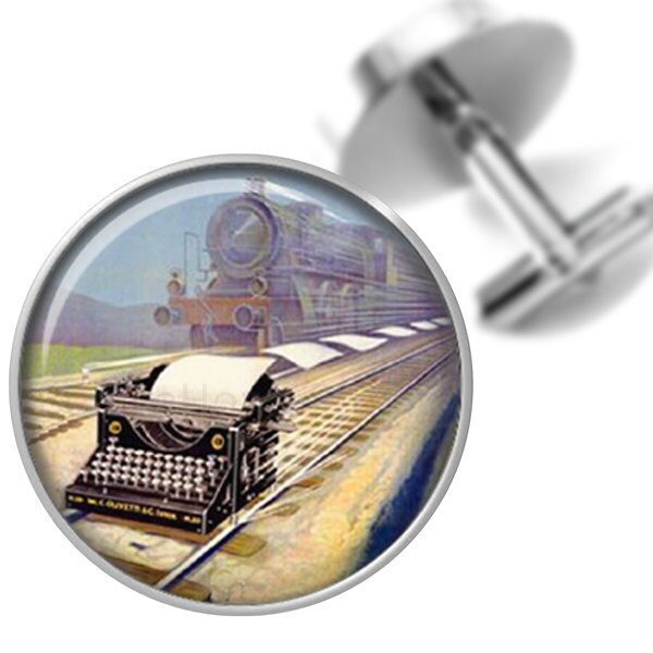 Manschettenknöpfe Alte Schreibmaschine Zug Verfolgt Handgefertigte Für Väter Männer von BelugaHomeStudio