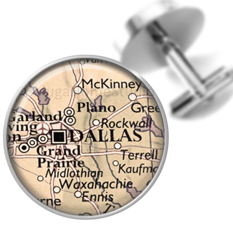 Manschettenknöpfe Dallas Texas Us Zitiert Alte Karten Handgefertigte Trauzeugen Hochzeit Party Väter Männer von BelugaHomeStudio