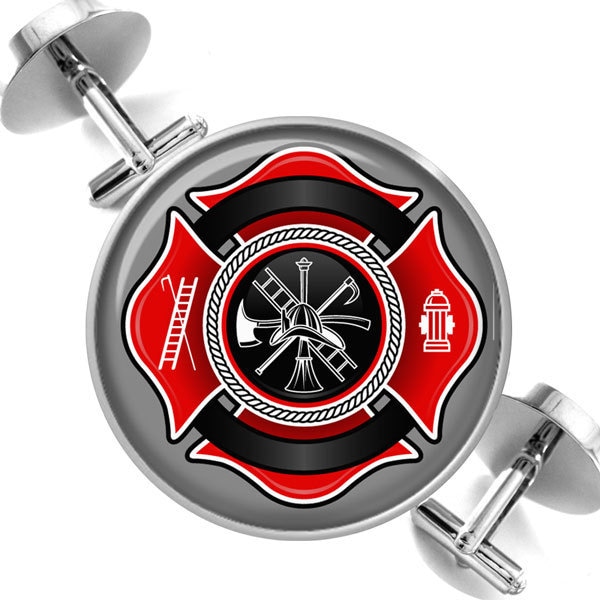 Manschettenknöpfe Feuerwehr Malteserkreuz Feuerwehrmänner Symbol Für Schutz Trauzeugen Hochzeit Party Väter Männer von BelugaHomeStudio
