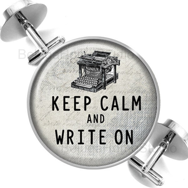 Manschettenknöpfe Schreibmaschine Ruhe Bewahren Und Auf Trauzeugen Hochzeit Party Väter Männer Schreiben von BelugaHomeStudio