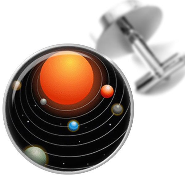 Manschettenknöpfe Sonnensystem Planeten Handgefertigte Groomsmen Väter Männer von BelugaHomeStudio