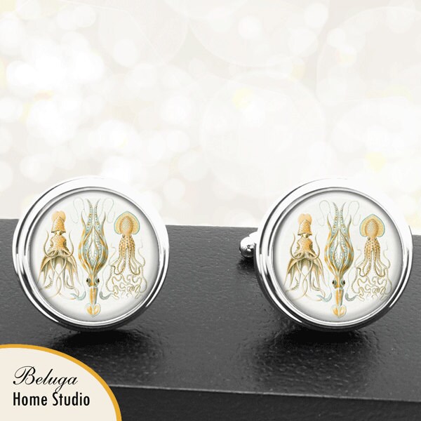 Manschettenknöpfe Vintage Sea Creatures Handgefertigte von BelugaHomeStudio