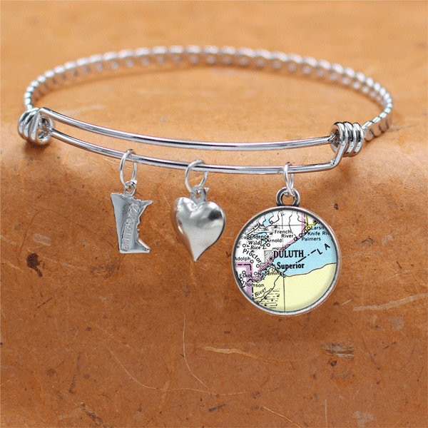 Minnesota Karte Armband/Duluth Mn Bettelarmband Schmuck Brautjungfer Mütter Tag Geburtstag Graduierung Hochzeitsgeschenke von BelugaHomeStudio