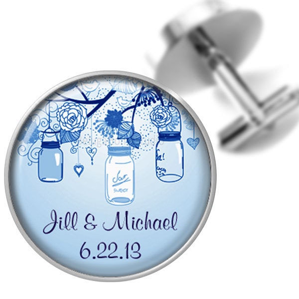 Personalisierte Hochzeit Manschettenknöpfe Mason Gläser Handgefertigte Für Den Bräutigam, Jubiläen, Männer, Pärchen von BelugaHomeStudio