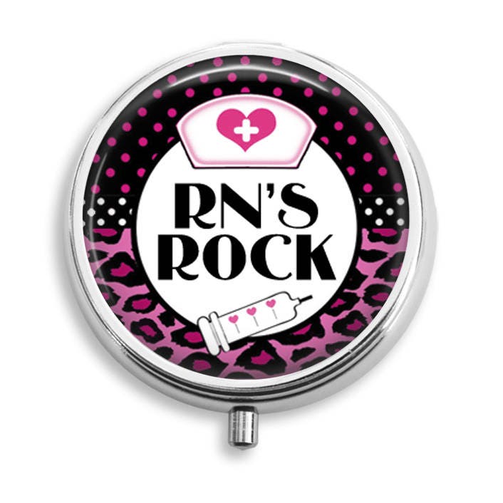 Pille Box Fall Rns Rock Krankenschwester Thema Halter Behälter Trinket Vitamin Medizin Mint Zinn von BelugaHomeStudio