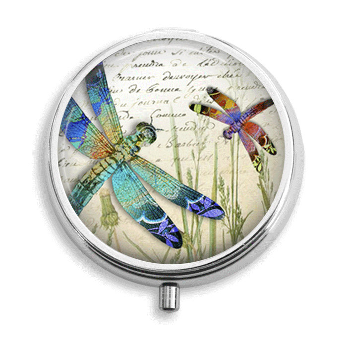 Pille Fall Libellen in Der Wiese Schmuckkästchen Vitamin Halter Medizin Box Mint Zinn Geschenke Für Sie von BelugaHomeStudio