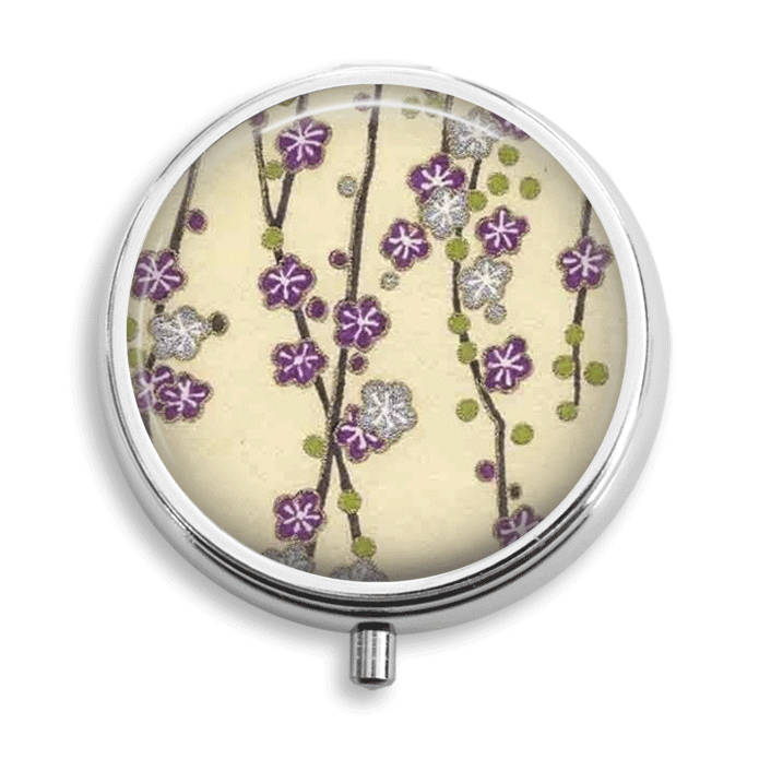 Pille Fall Washi Muster Lila Grau Blumen Elfenbein Hintergrund Pill Box Schmuckkästchen Vitamin Halter Medizin Mint Zinn Geschenke Für Sie von BelugaHomeStudio