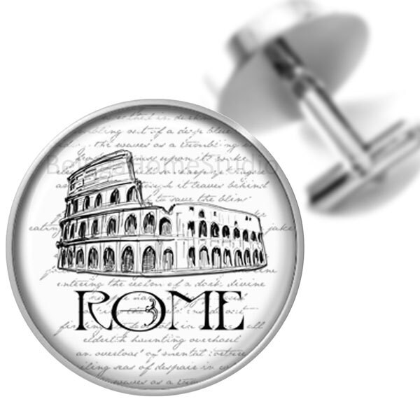 Rom Kel Manschettenknöpfe Schwarz Weiß Handwriting Illustration Für Trauzeugen Hochzeit Partei Väter Väter-Männer von BelugaHomeStudio