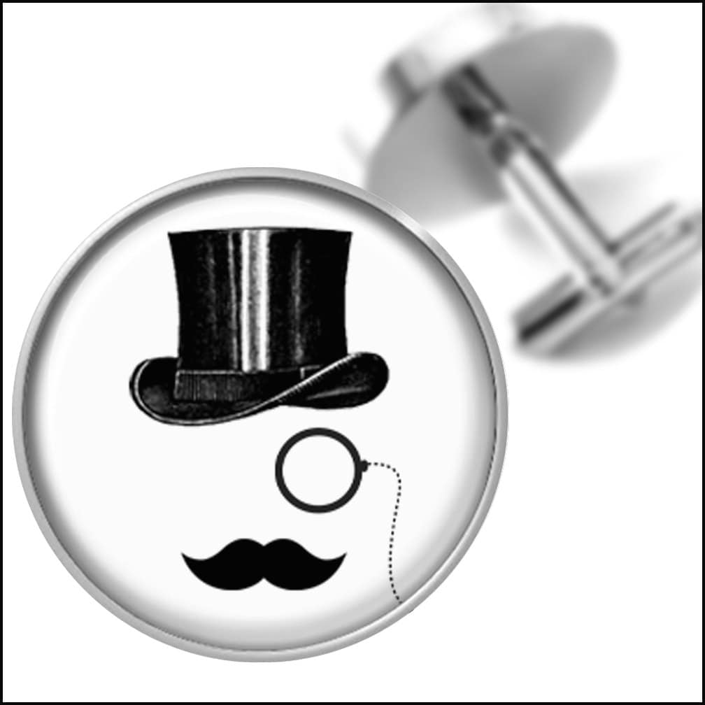 Top Hat Monocle Und Schnurrbart Manschettenknöpfe Für Hochzeiten-Jubiläen-Besondere Anlässe Grooms Groomsmen von BelugaHomeStudio