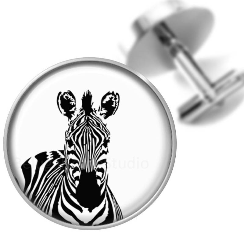 Zebra Tier Cufflinks Manschettenknöpfe Schwarz Weiß Für Trauzeugen Hochzeit Party Väter Männer von BelugaHomeStudio