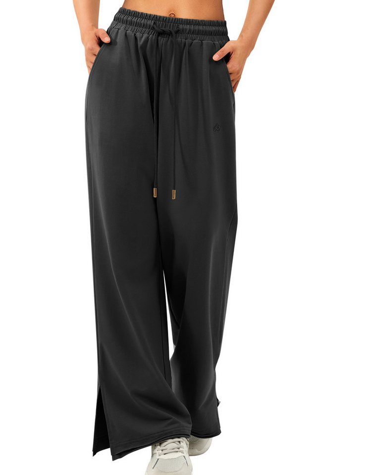 Beluring Jogginghose Flared Jogginghose mit Schlitz–Hellgrau,bequem & figurfreundlich passt zu Freizeit,  Sport- und Casual-Looks von Beluring