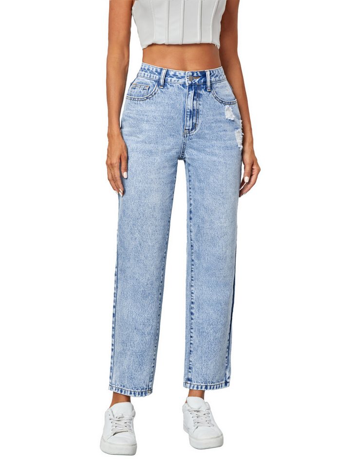 Beluring Weite Jeans Damen-Jeans in Hellblau – High-Waist Stretch-Denim mit perfekter Passform für Alltag und Freizeit von Beluring