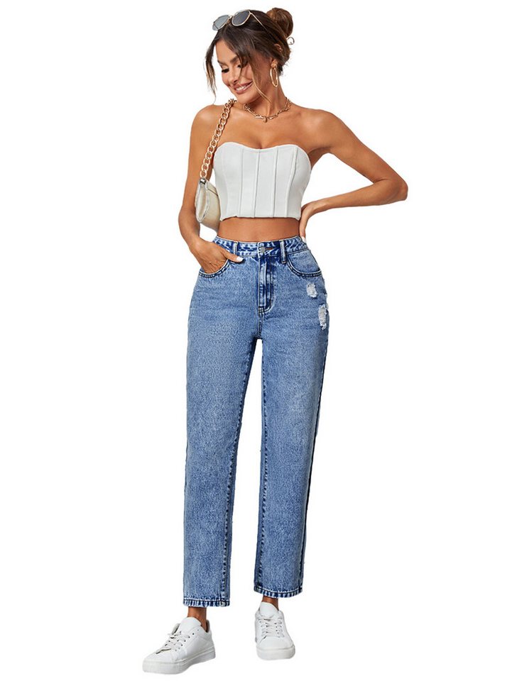 Beluring Weite Jeans Damenjeans in Blau Klassische Damen-Jeans Alltagstauglich, dehnbar & figurfreundlich von Beluring