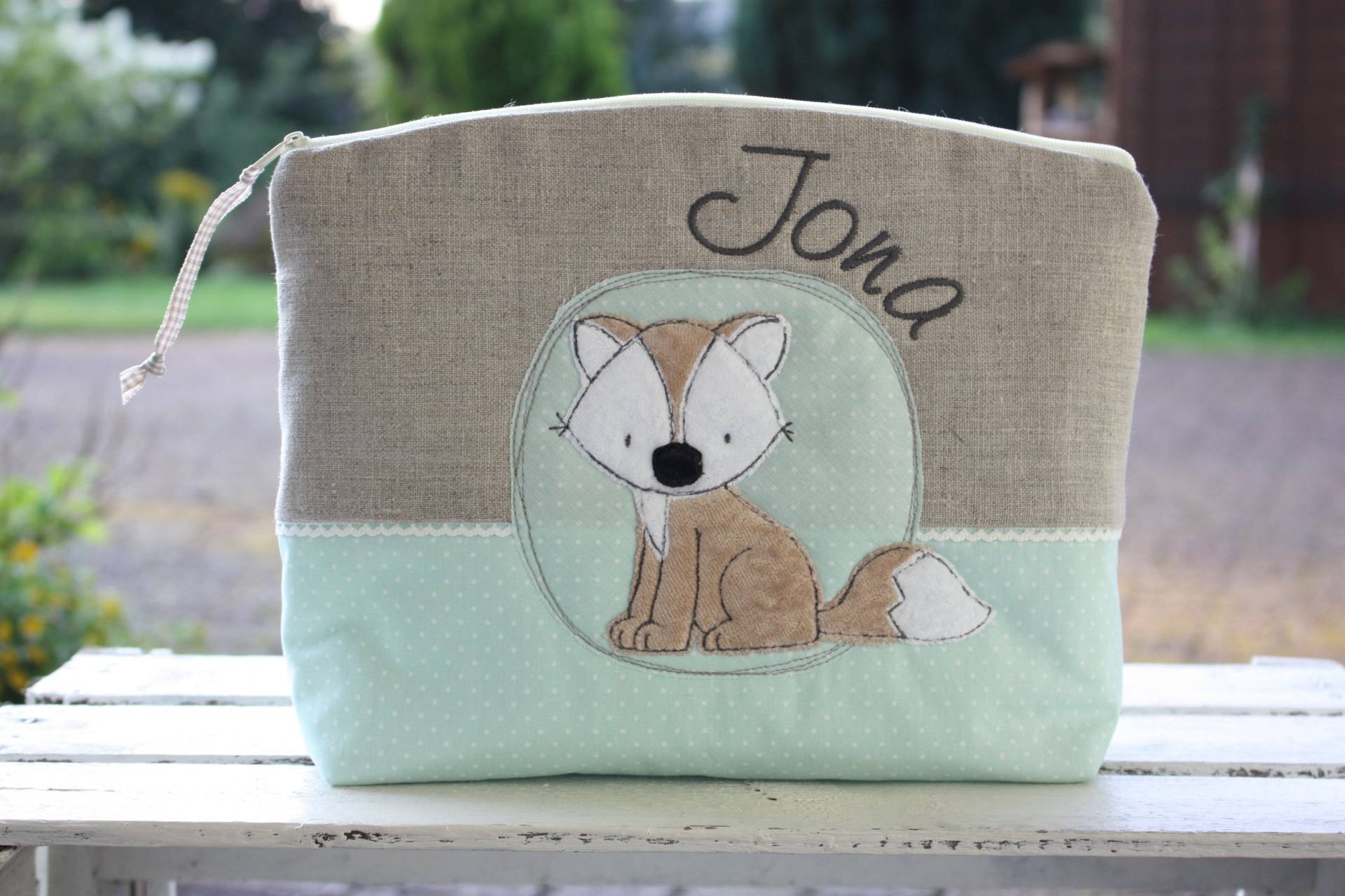 Windeltasche Wickeltasche Kulturtasche Kulturbeutel Jungen Fuchs Mint Beuteltasche Krimskramstasche Verspielt Romantisch Spitze Bemali Windeltasche Wickeltasche Kulturtasche Kulturbeutel Jungen Fuchs Mint Beuteltasche Krimskramstasche Verspielt Romantisch Spitze Bemali von BemaliUnikate