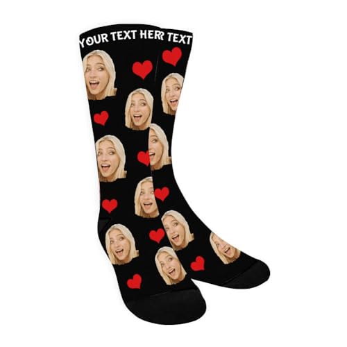 Bemaystar Personalisierte Socken mit Foto,Personalisierte Socken für Männer,Weihnachten Valentinstag Socken Geschenke von Bemaystar