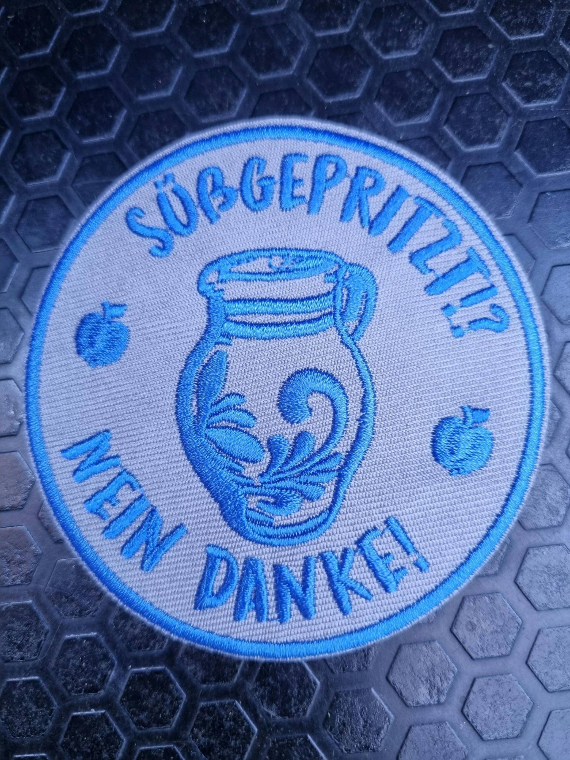 Süßgepritzt Nein Danke Bembel Stick-Bügel-Patch Aufnäher Für Apfelweinfans Die Ihre Jacke, Pulli, Kutte Oder Mütze Aufpimpen Wollen von Bembelshop