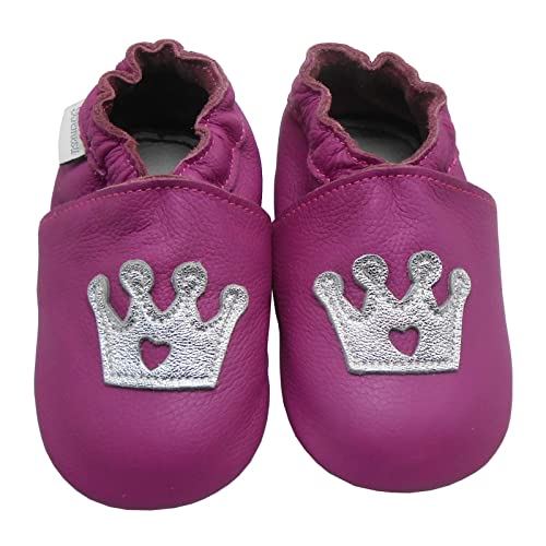 Bemesu Baby Krabbelschuhe Kleinkind Schuhe Lauflernschuhe Mädchen Jungen Schuhe Geschenk Lila Krone (L, EU 21-22) von Bemesu