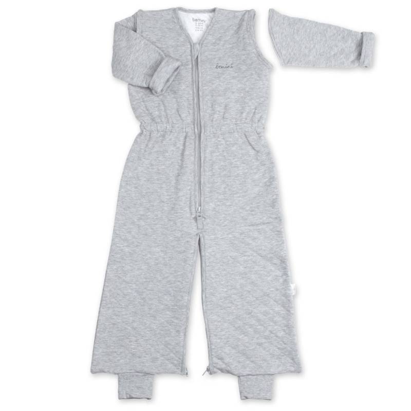 Schlafsack 24-36 Monate trennbaren Beinen - Zwischensaison  - TOG 1.5 Pady quilted jersey mix grey von Bemini