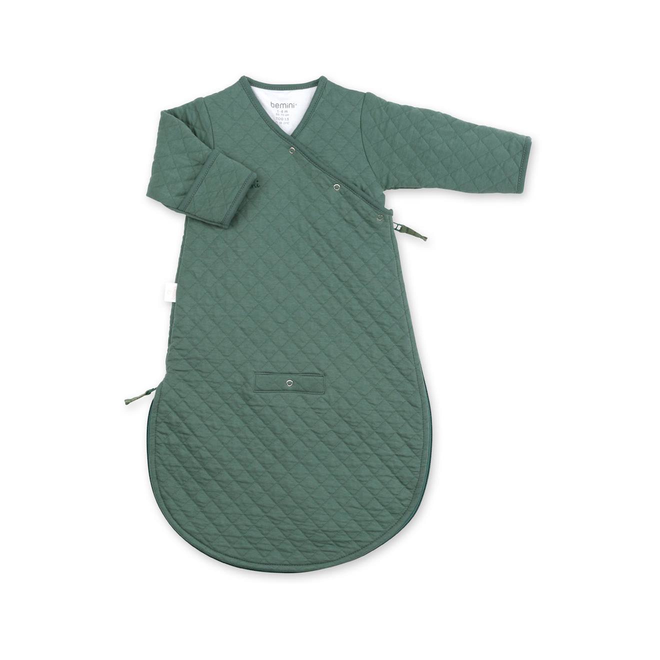 Schlafsack mit Fäustlingen - Übergangssaison - TOG 1.5 Pady quilted jersey green von Bemini