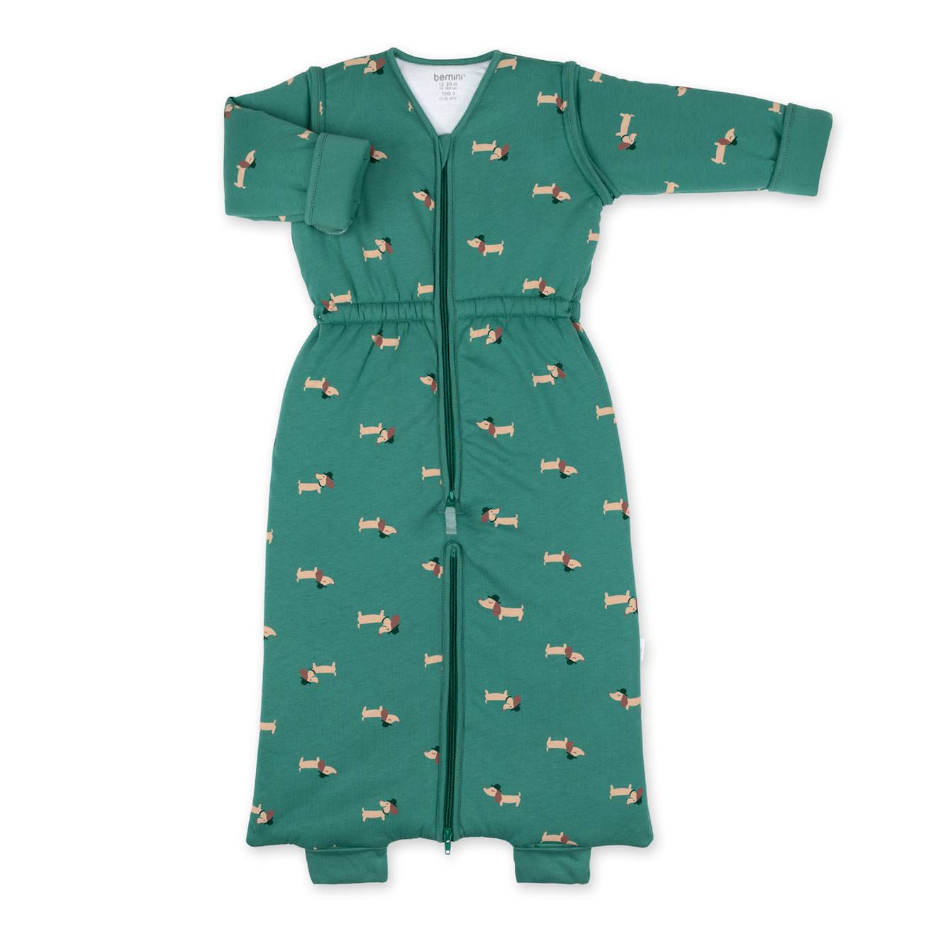 Schlafsack trennbare Beine Sommer  - TOG 3 Pady jersey - jersey wouff spinach von Bemini