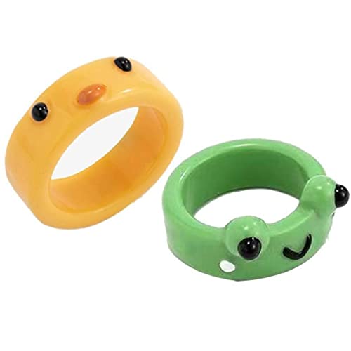 Bemvp Frosch Küken Ring Polymer Lehm Harz Ringe Für Mädchen Tierschmuck Für Frauen Sommer Mode Reise Schmuck Geschenke von Bemvp