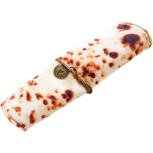 Bemvp Lustiger Tortilla-Rollen-federmäppchen-Halter, Simulations-pfannkuchen-rollenstift-Beutel, Organizer, Make-up-etui, Bleistiftwickeltasche, Schulbürobedarf von Bemvp