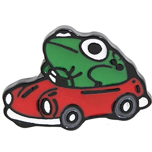 Pin Frosch Fahrer Kleine Rote Auto Brosche Rucksack Kleidung Etikett Lustige Tierfrecke Schmuck Geschenk Für Kinder von Bemvp